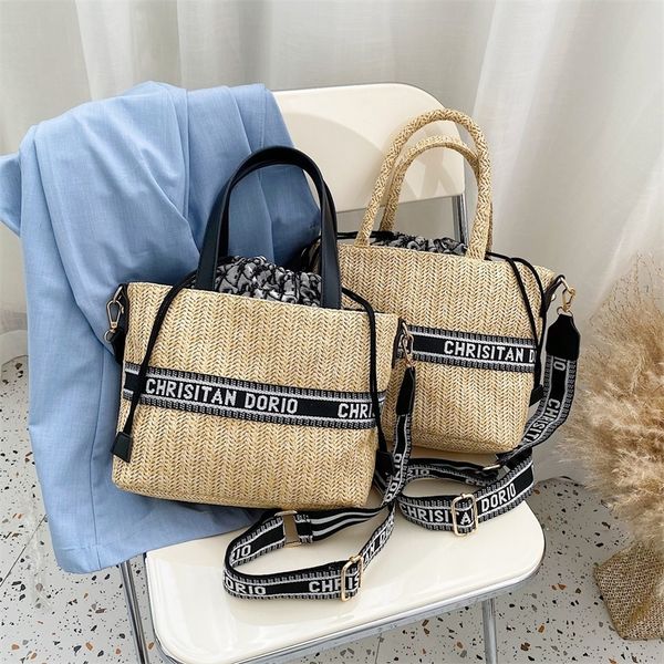 

factory promotion japan and south korea women's 2022 new vegetable basket large capacity child mother bag tide hand woven single should