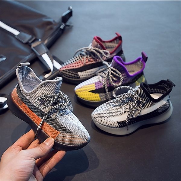 

spring/autumn children shoes toddler boys girls sneakers mesh breathable fashion casual kids shoes size 26-37 lj201203, Black