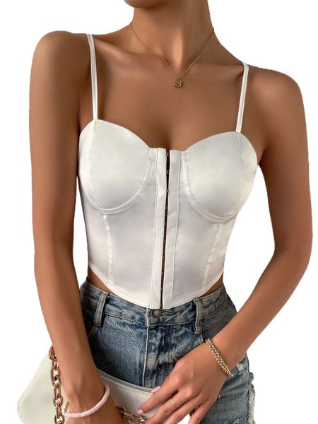 

hook and eye bustier cami a1e1#, White