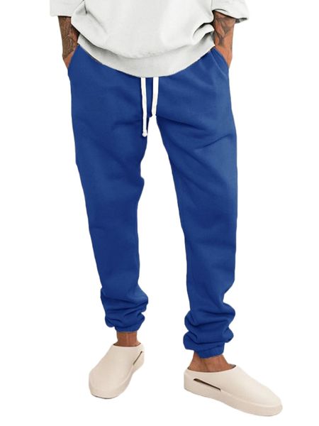 

men slant pocket drawstring waist sweatpants t0xh#, Black