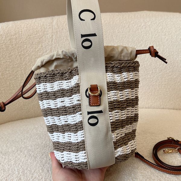 

straw tote bag travel vegetable basket buckets summer vacation beach woven bags handbags purse women knitting letter portable removable shou