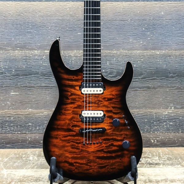 

carvin dc600 black limba body & neck deep orangeburst quilt el. guitar