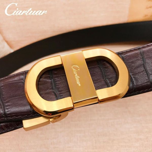 

belts 2022 ciartuar official store luxury fashion designer men belt genuine leather cowskin for trouser, Black;brown