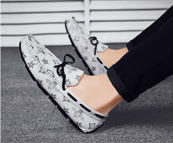 

2022 luxury men's casual shoes leather loafers business office for men moccasins slip on men's shoes, Black