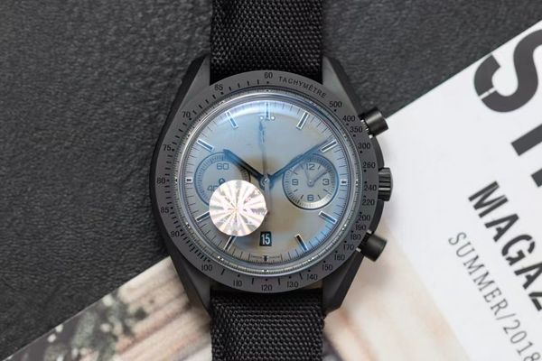 

designer mens watch ultraman series dark side chrono watch 9300 automatic movement watches 17.2mm carbon black calendar waterproof 50m sapph, Slivery;brown