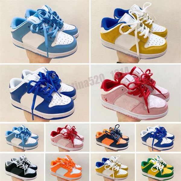 

2021 low sp kids running shoes university infant boys girl sneakers marine syracuse white orange blaze brazil varsity maize2649, Black