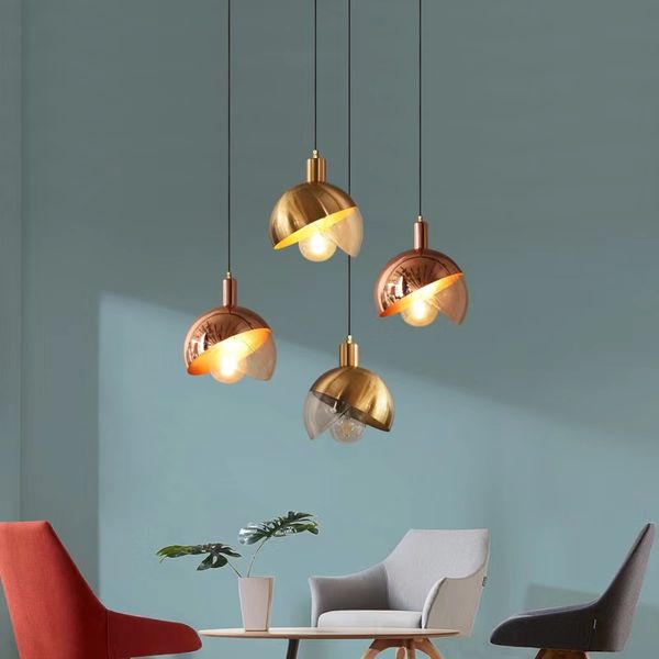 

nordic bar glass pendant lamp simple metal dining living room window bedside cafe decoration hanging lamps