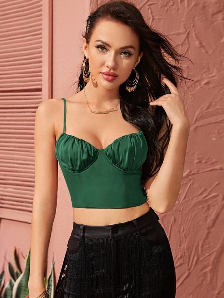

lace-up back ruched bust crop cami 590x#, White
