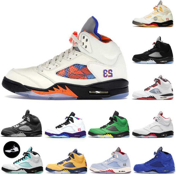 

5 5s men basketball shoes trophy room blue suede white cement pro star mens sneakers women trainers, Black