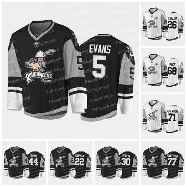 

2021 nll calgary roughnecks jersey shawn evans rhys duch dan taylor dane dobbie jeff shattler zach herreweyers curtis dickson tyler pace, Black