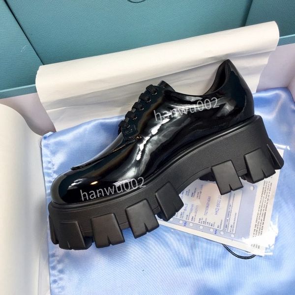

2022 fashion platform women's casual shoes designer lace-up sneakers leather rubber elastic trainer size35-40, Black