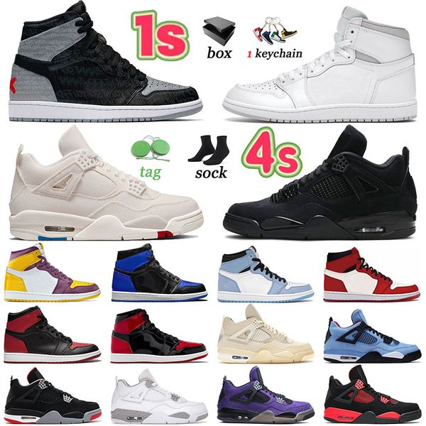 

2022 arrival jumpman 4 men trainers basketball shoes jumpmans red thunder 1 women 1s white oreo outdoor bred patent 4s black cat canvas spor