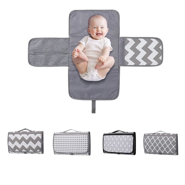 

3 in 1 waterproof changing pad diaper travel multifunction portable baby diaper cover mat clean hand folding diaper bag 220425