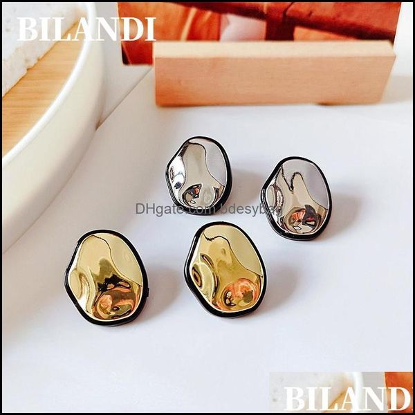 

dangle chandelier bilandi s925 needle modern jewelry irregar metal earrings 2022 trend golden siery bdesybag dhjqp, Silver