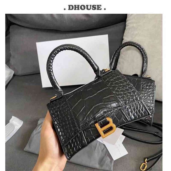 

italy balenciga bag designers handbag hourglass high version custom b home leather crocodile pattern portable single shoulder messenger wome