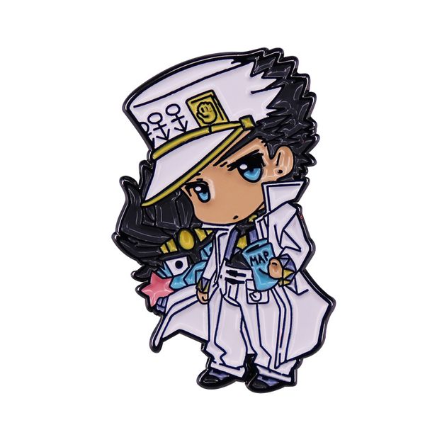 

cute anime boy enamel pin jojo's bizarre adventure cartoon brooch backpack collar badge personalized jewelry gift, Blue