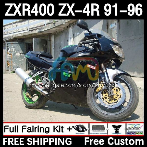 ABS Bodys Kit для Kawasaki Ninja ZX4R ZXR 400 CC 400CC 1991 1992 1993 1994 1995 1996 Cowling 12dh.36 ZXR-400 Bodywork ZX 4R ZXR400 91 92 93 94 95 96 Fairing Gloss Black Black