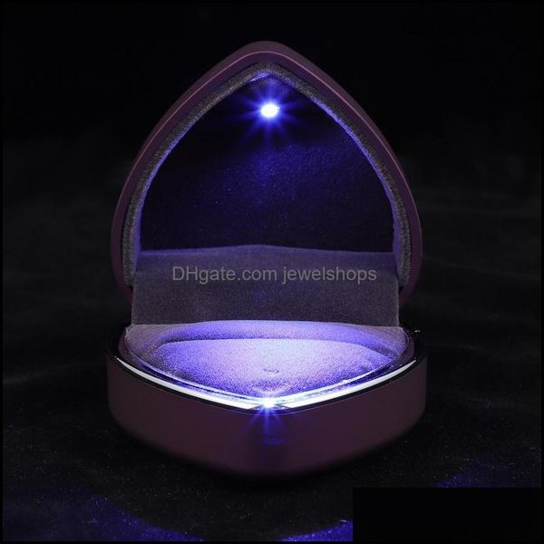 

jewelry pouches bags heart-shape romantic ring box unique led lighting c dhq3y, Pink;blue