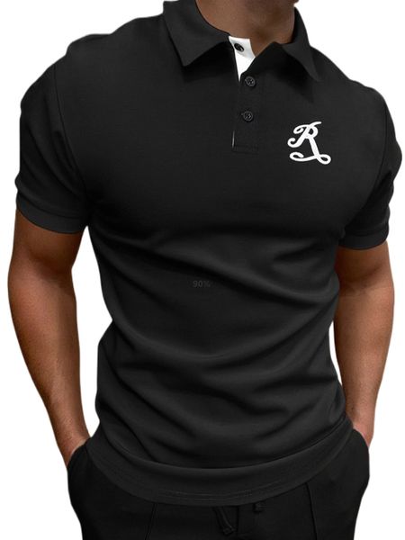 

men letter graphic polo shirt o0hx#, White;black