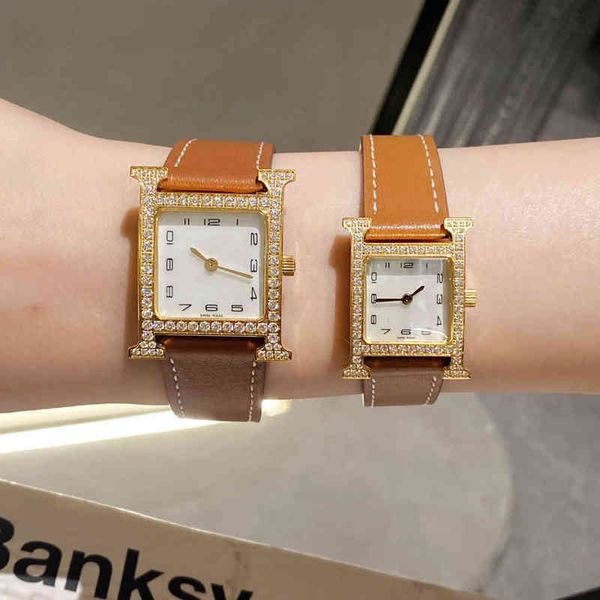 

fashion women's watch designer fashion table capecod h digital wrist diamond ring mouth wrist leather strap, Slivery;golden