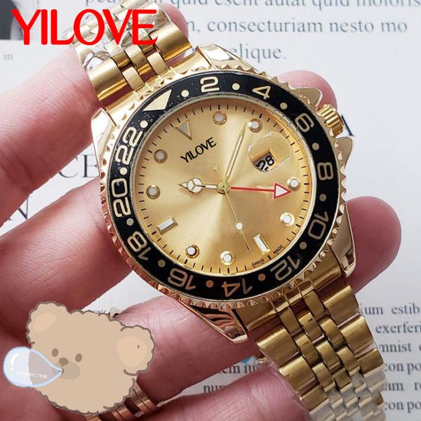 

luxury fashion men's quality watch 42mm quartz movement black ceramic case clock stainless steel folding buckle waterproof wristwatch, Slivery;brown