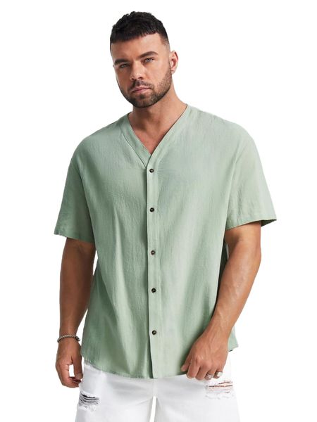 

extended sizes men button front high low shirt b37z#, White;black