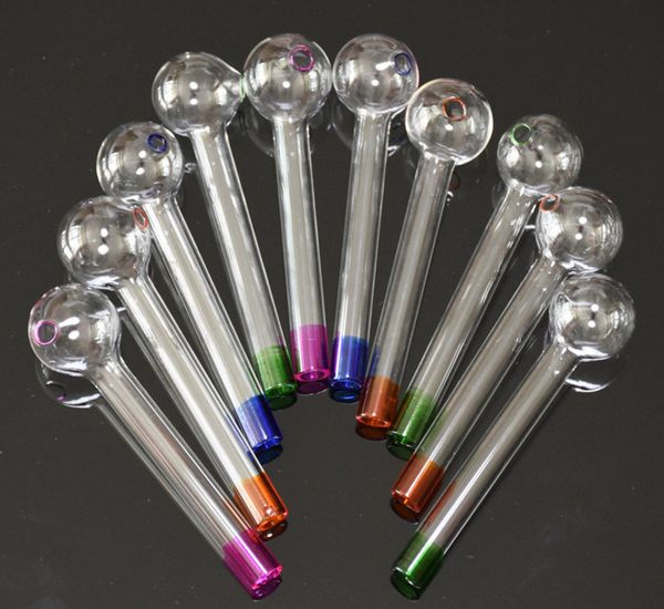 Miglior tubo per bruciatore a olio artigianale all'ingrosso Mini tubi per fumatori a mano Tubo in vetro spesso Tubo colorato per Dab Bong