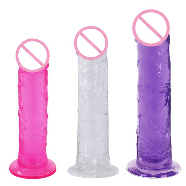 Sexy shop macio real grande phallus geléia pênis longo pau super grosso realista vibrador ventosa lésbica sexytoys para mulheres itens de beleza