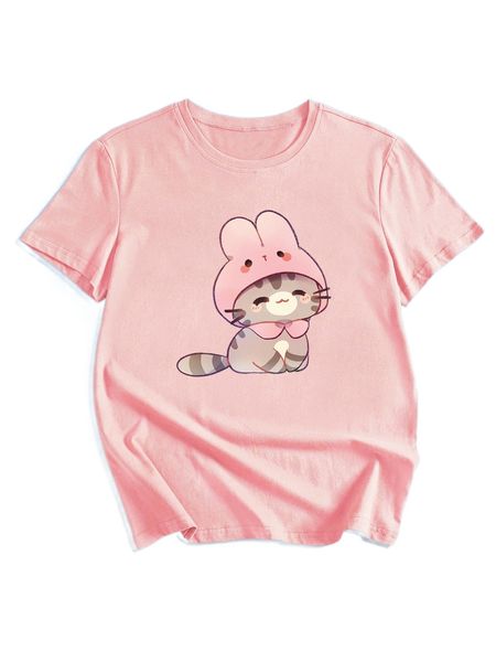 

romwe x cremechii cartoon graphic tee w2wj#, White