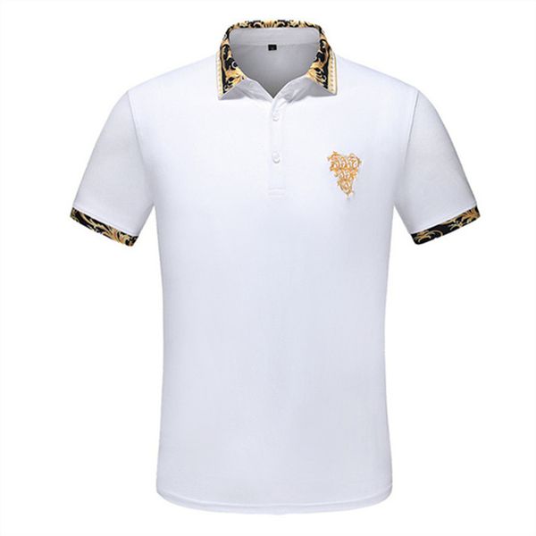 

2022ss designer polo shirts men luxury polos casual mens t shirt letter print embroidery fashion high street man tee zo54, White;black