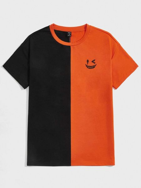 

men two tone cartoon face graphic tee y9gh#, White;black