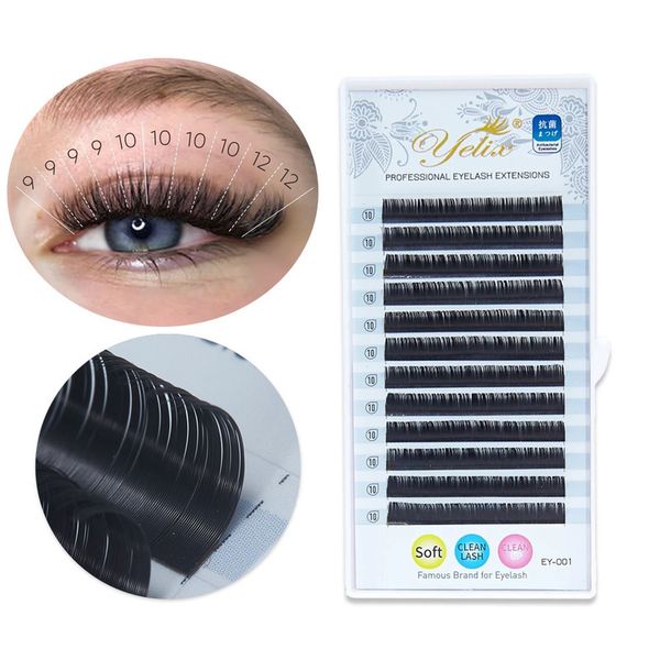 

yelix professionals eyelash extension silk lash individual lashes soft russian volume eyelashes natural faux cils 220524