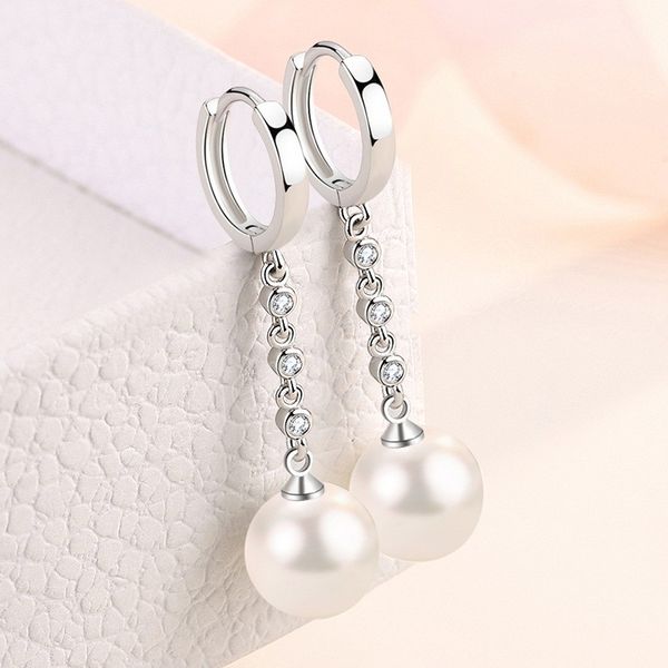 

925 silver crystal fine pearl dangle earrings for women casual fashion jewelry party wedding accessories gifts