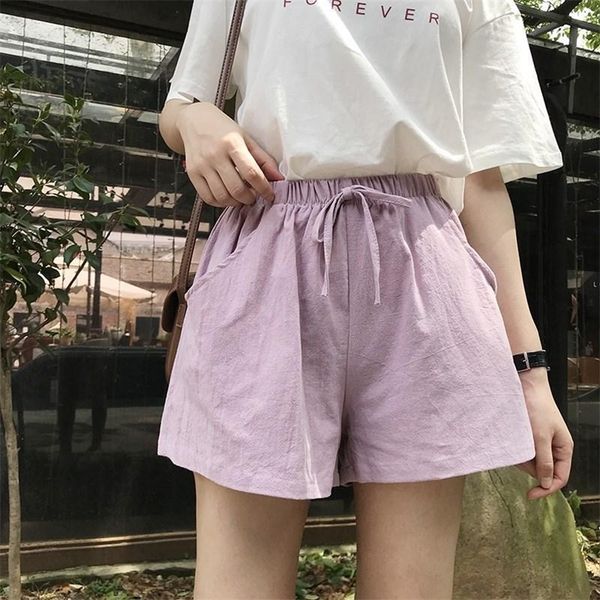 

summer womens shorts cotton linen beach short pants bermuda female clothing hip hop fitness track loose casual shorts for women 220527, White;black