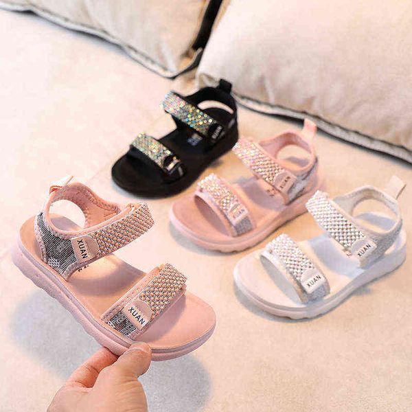 

children's sandals summer girls shoes kids boys' fashion soft-soled beach shoes bright sandals non-slip g220418, Black;red