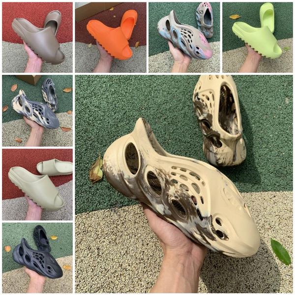 

fashion mx cream clay slides slippers desert sand glow green mens women mineral blue resin slide sandal graffiti bone rubber mxt m186p, Black