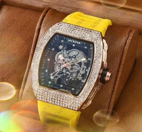 Popular Luxury Man Diamonds Ring Quartz Relógios 43mm RELOJES DE MARCA MUJER HOLO