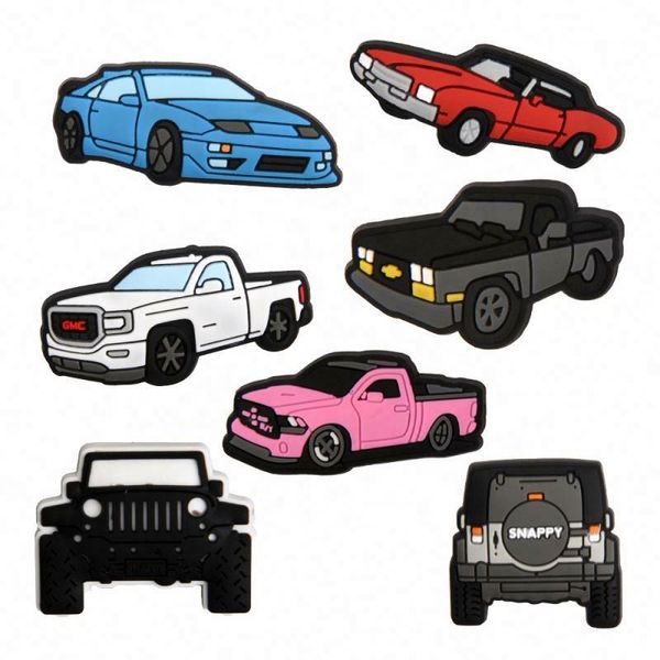 Benutzerdefinierte Pickup-Trucks, kleine Autos, Flaschen, Krokodil-Schuh-Charms, Cartoon-Dekoration, Krokodil-Charms, Weihnachtsgeschenke für Kinder