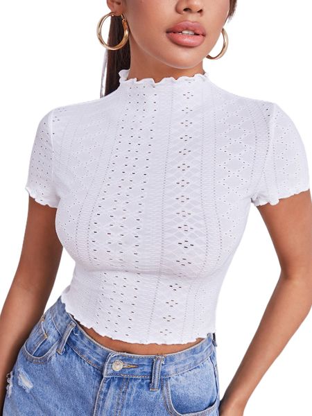 

petite lettuce trim schiffy tee w0kj#, White