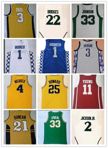 

2022 college basketball jerseys michigan 44 ward 2 jackson jr.4 webber 22 bridges 25 howard 33 jersey iverson young booker westbrook duncan, Black;red