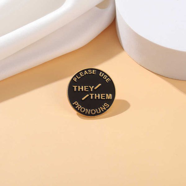 

geometric round badge they brooch black metal alloy disc, Gray