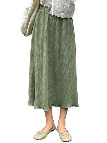 

dazy elastic waist textured skirt y7j4#, Black