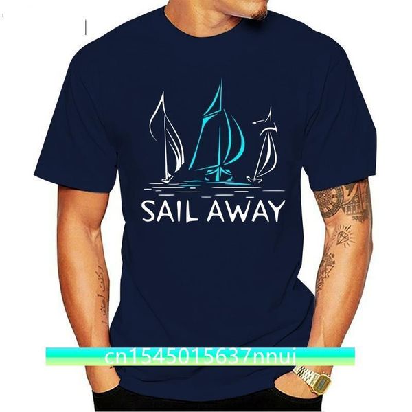 

men tshirt est 100% cotton brand tshirts sail away sailer boat 3d printed tshirts 220702, White;black