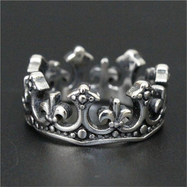 

1pc men boy fleur de lis crown ring 16l stainless steel selling popular cool crown ring251w, Silver