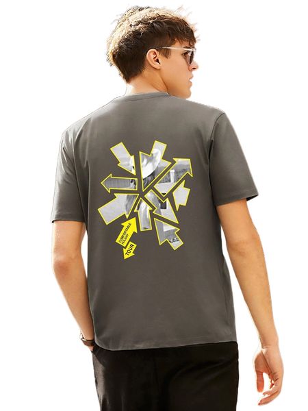 

men graphic print round neck c5i9#, White;black
