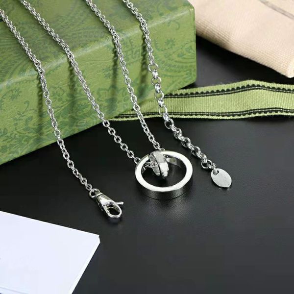 

designer brand pendants necklaces jewelry for women fashion trendy retro couple necklace luxury classic pendant chirstmas gifts collier de l, Silver