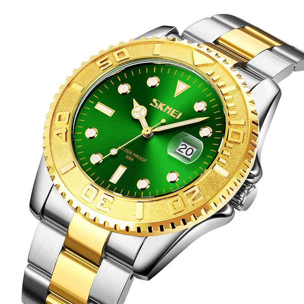 

2022 mens watch skmei 9295 brands erkek kol saati luxury dign male hand quartz wrist watch, Slivery;brown