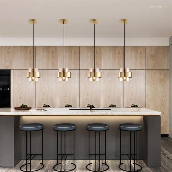 Lâmpadas pendentes de vidro led moderno nórdico G9 AC90-260V Restaurant Bar Cafe Lustelier Lights Creative Indoor Lighting