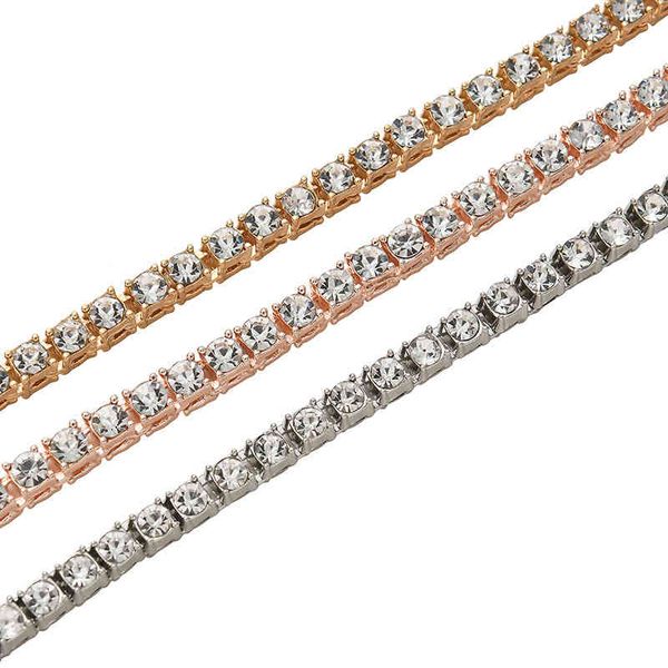 

hip hop 5mm tennis necklace men's jewelry punk anklet yiwu alloy accessory tennis chain, Silver