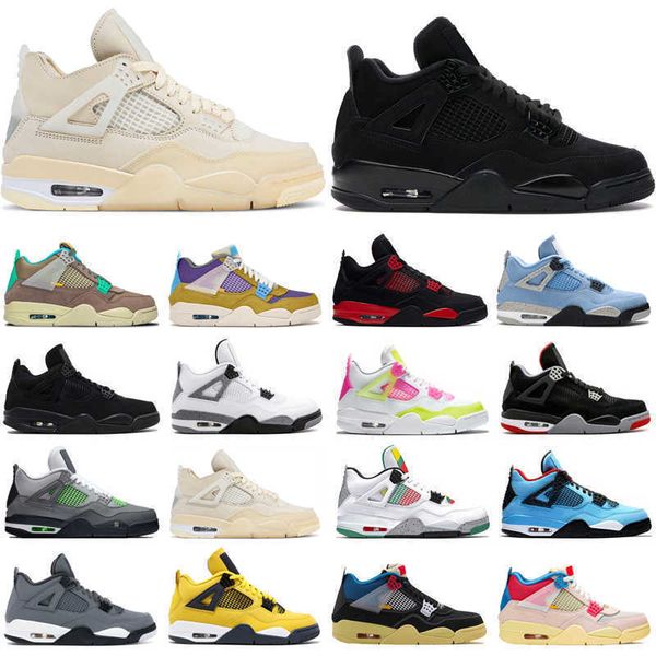 

men women 4s red thunder basketball shoes jumpman 4 university blue white oreo sail black cat green metallic bred mens trainers sport
